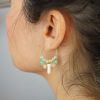 aros de plata en turquesa y azul con baño de oro