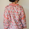 kimono algodón en coral y turquesa