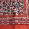 fular algodón 100% estampado floral coral y turquesa