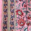 fular algodón 100% estampado floral coral y turquesa