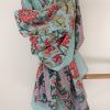 pareo algodón 100% estampado floral rosa