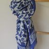 pareo algodón 100% estampado parsley azul cobalto