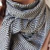 bufanda cashmere 100% con dibujo de espiga