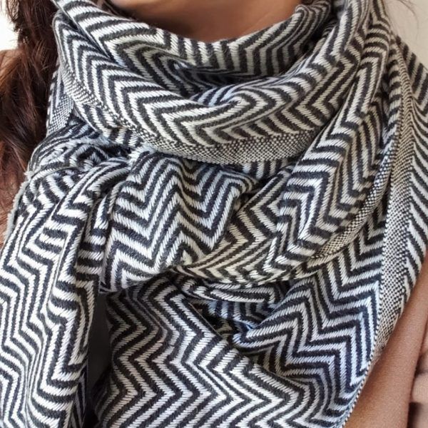 bufanda cashmere 100% con dibujo de espiga