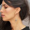 pendientes de aro grandes con cristal y citrino