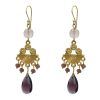 pendientes joya estilo vintage en tonos burdeos