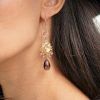 pendientes joya con cristal y cuarzo rosa