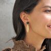 pendientes pluma oro y turmalina verde