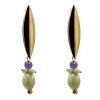 pendientes largos con ágatas, amazonitas y perla india verde