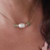 gargantilla perla de río y howlite turquesa