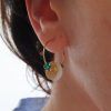 aritos con perlas bañados en oro