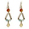 pendientes largos con ágatas y baño de oro