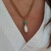 collar verano perla de río y jade verde mar