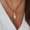 collar verano con perla de río y cuarzo rosa