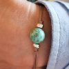 pulsera solidaria turquesa y plata de ley