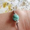 pulsera solidaria turquesa y plata de ley