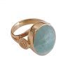 anillo aguamarina chapado en oro