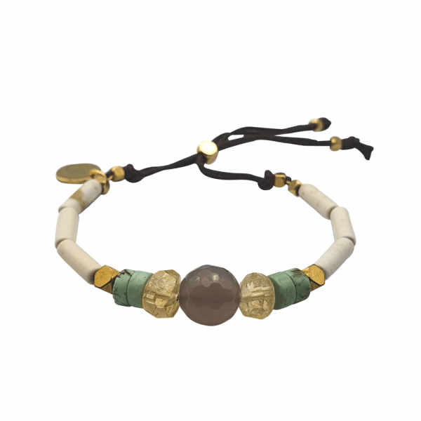 pulsera Mahe con ágata, turquesas y citrinas