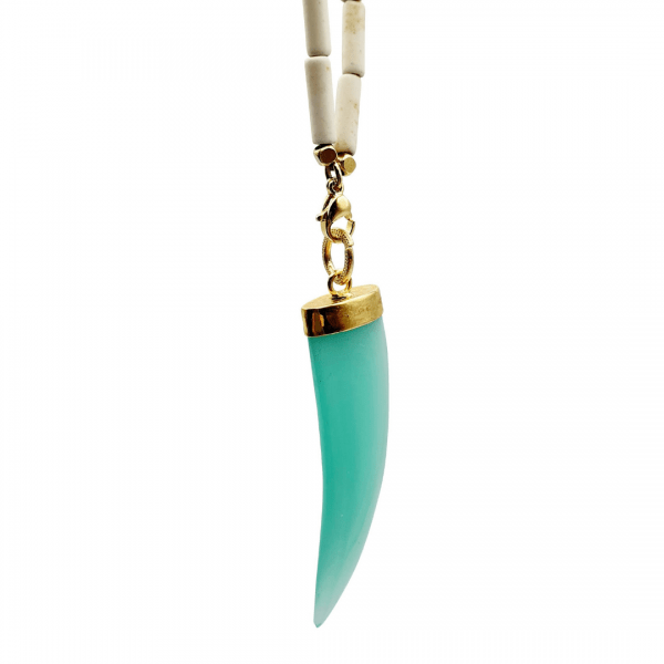 colgante cuerno calcedonita aqua