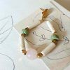 pendientes Mahe cuarzo rosa, howlite y turquesas