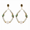 pendientes Mahe howlite, turquesas y cuarzo rosa