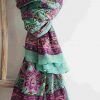 foulard algodón con flores en rosa y lila