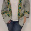 chaqueta loneta verde agua