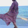 vestido algodón estampado floral