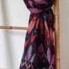 foulard de cashmere estampado hojas