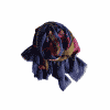 foulard de cashmere en azul marino con estampado geométrico