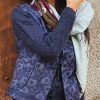 chaleco vintage de cashmere en azul marino