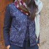 chaleco vintage en cashmere azul marino