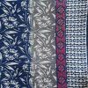 foulard de algodón azul marino estampado floral