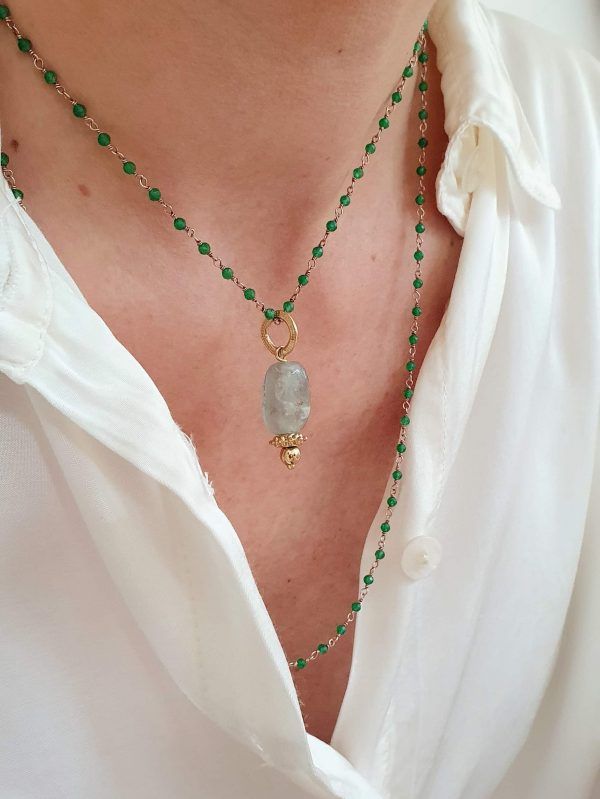collar de onyx verde y fluorita