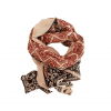 foulard algodón estampado geométrico en rojo y negro