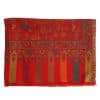 foulard de cashmere y lana en rojo y estampado floral