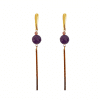 pendientes nook de amatista y cristal burdeos
