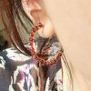 pendientes de aro con granates