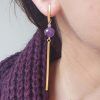 pendientes nook de amatista y cristal