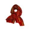 foulard de cashmere y lana en rojo y estampado floral