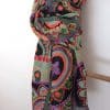 bufanda artesanal de lana pura bordada con estampado floral