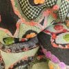 bufanda artesanal de lana pura bordada con estampado floral