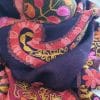 bufanda artesanal de lana pura reversible bordada