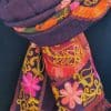 bufanda artesanal de lana pura reversible bordada