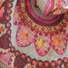 bufanda artesanal bordada reversible en morado y gris