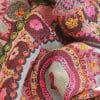 bufanda artesanal bordada reversible en morado y gris
