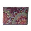 bufanda artesanal bordada reversible en morado y gris