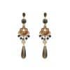 Pendientes largos de fiesta con citrinas y labradoritas