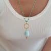 collar rosario turquesa con colgante de amazonita