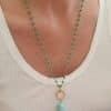 collar rosario con colgante de amazonita